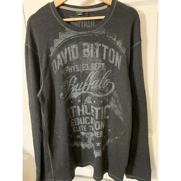 BUFFALO DAVID BITTON Sz XL Gray Long Sleeve Shirt Phys Ed Dept Elite Trainer - Picture 3 of 4